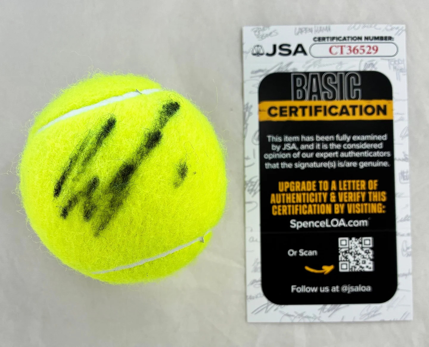 Ben Shelton Signed Tennis Ball JSA 3 COA