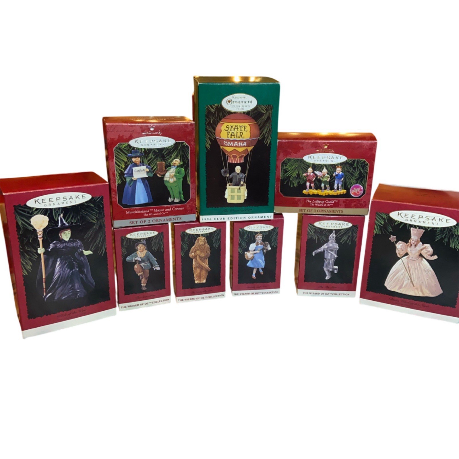 Hallmark Wizard of Oz Keepsake Ornament Lot of 9 Vintage Collector Set Unique