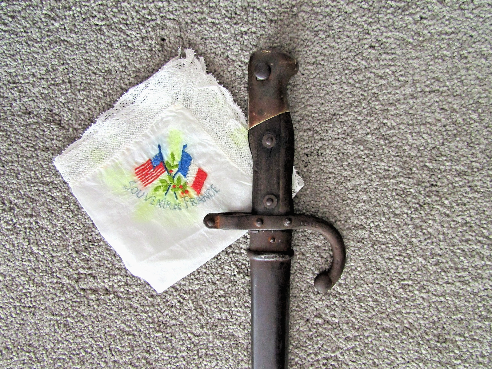 Antique 1870's French Bayonet and WW I Silk