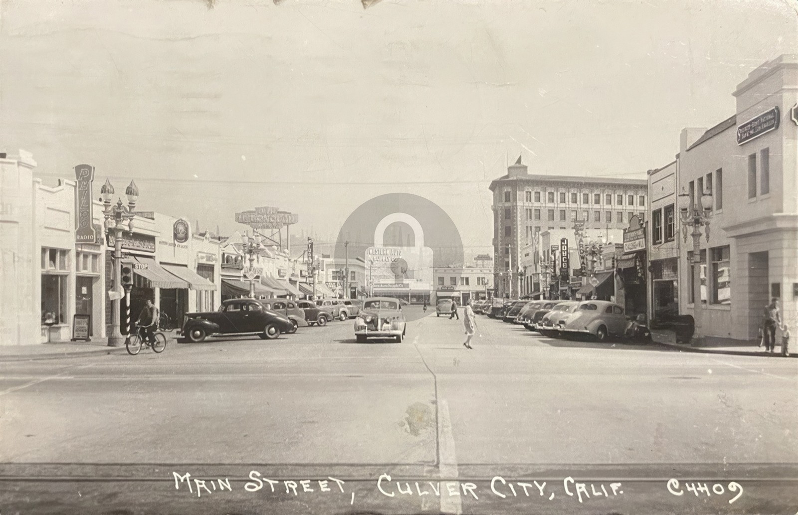 Culver City California CA Main Street Los Angeles RPPC Photo Postcard COPY