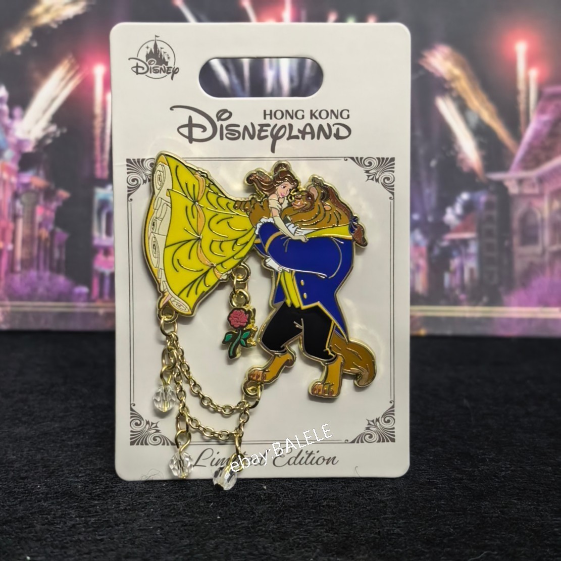 Disney Pin Beauty and the Beast 35th Dancing Dangle LE 500  Pin 2026 HKDL