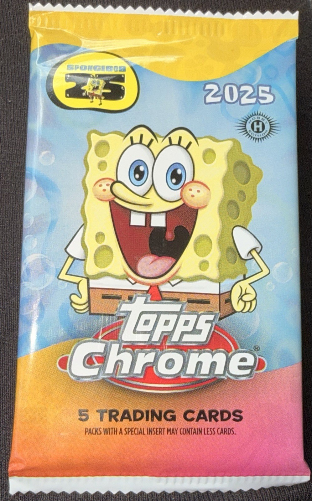 2025 Topps Chrome SpongeBob 25th Anniversary HOBBY PACK 5 Cards Sealed