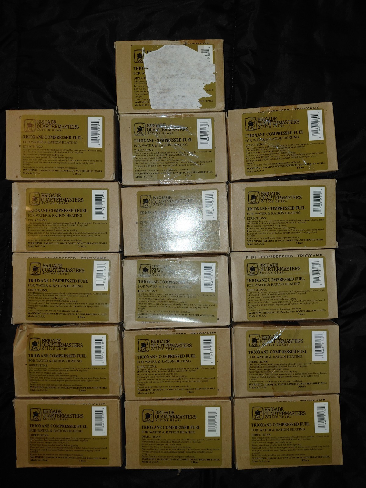 Trioxane Fuel Bars 16 Boxes - 48 Bars Total - Military Ration Heating MIL-F-1080
