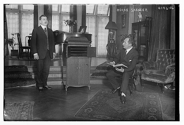 Photo:Oscar Saenger in Interior with Student, ca. 1915-1920