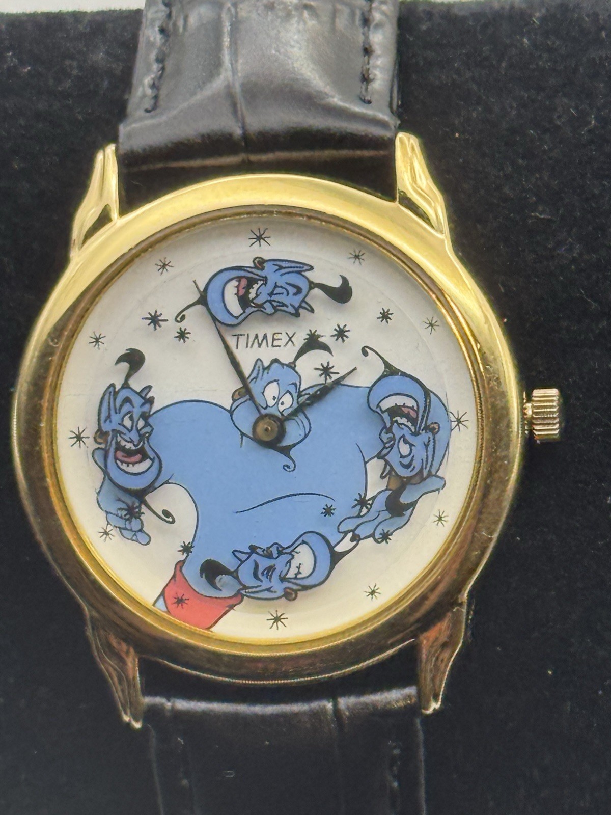 VTG 1990s Disney Aladdin Quartz Watch By Timex, New Battery And Leather Band.