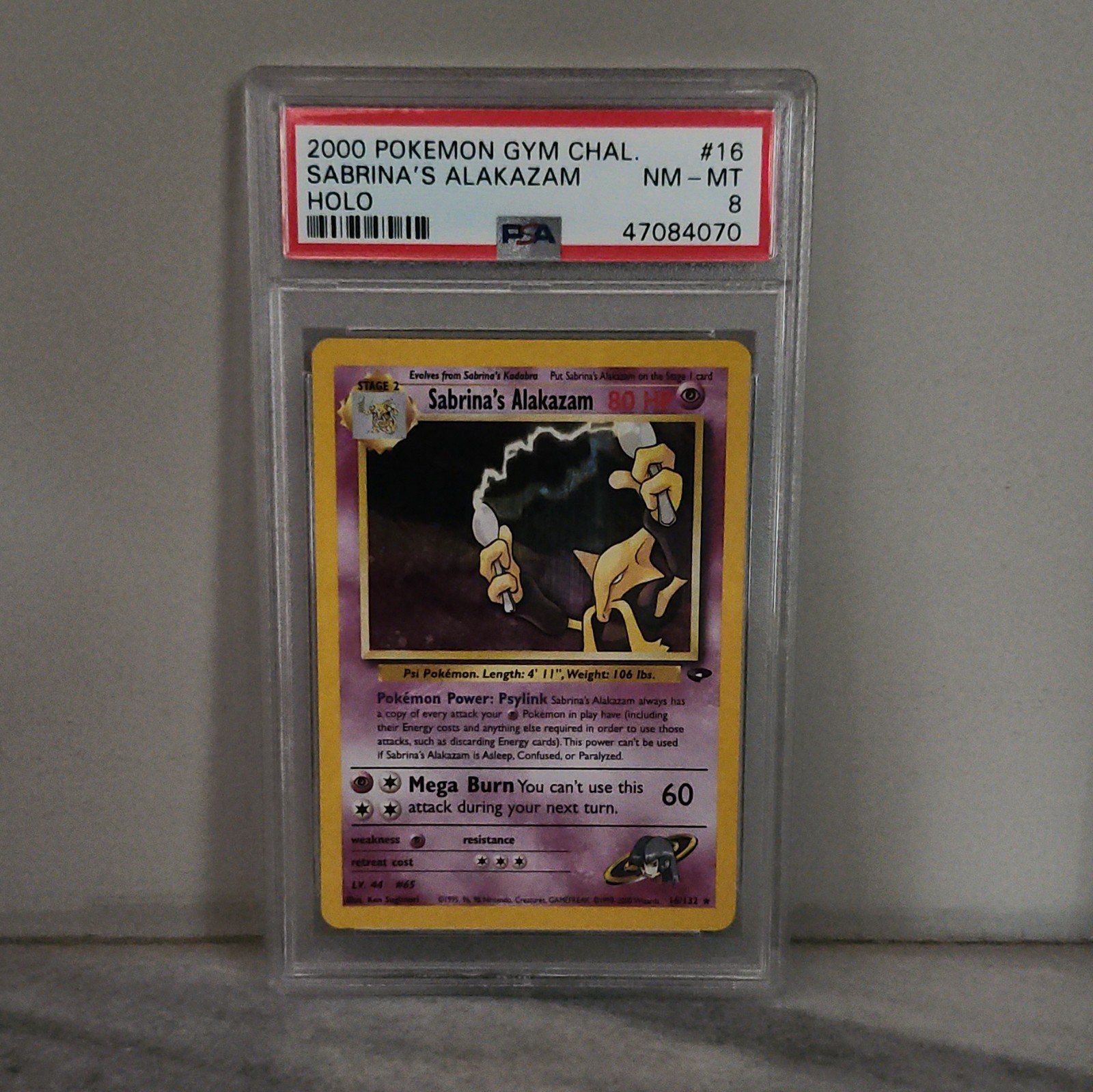 2000 Pokémon Gym Challenge Sabrina’s Alakazam Holo #16 Auth 47084070