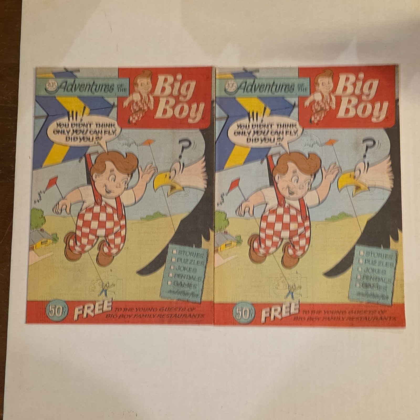 Big Boy Restaurant Advertising Menus, #150 promotional comic from 1969