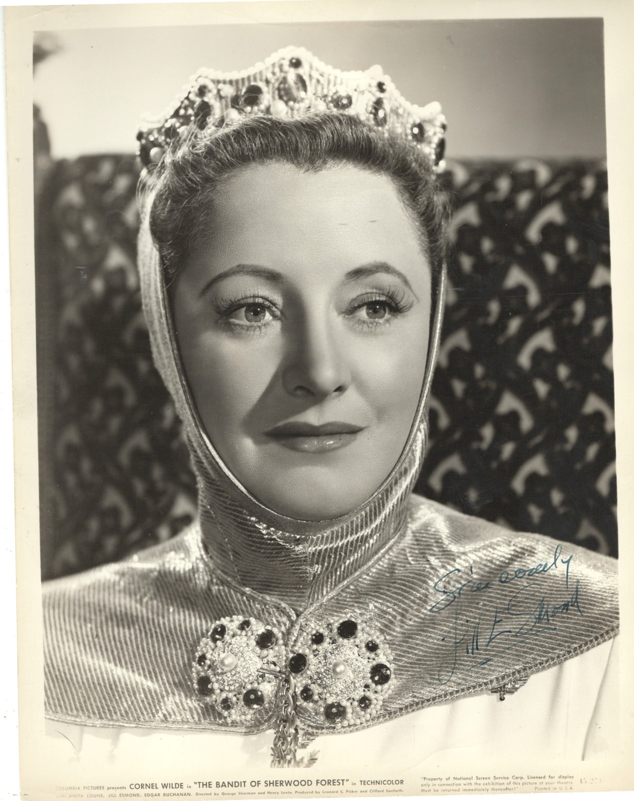 BRITISH STAGE & FILM ACTRESS JILL ESMOND, SIGNED VINTAGE STUDIO PHOTO