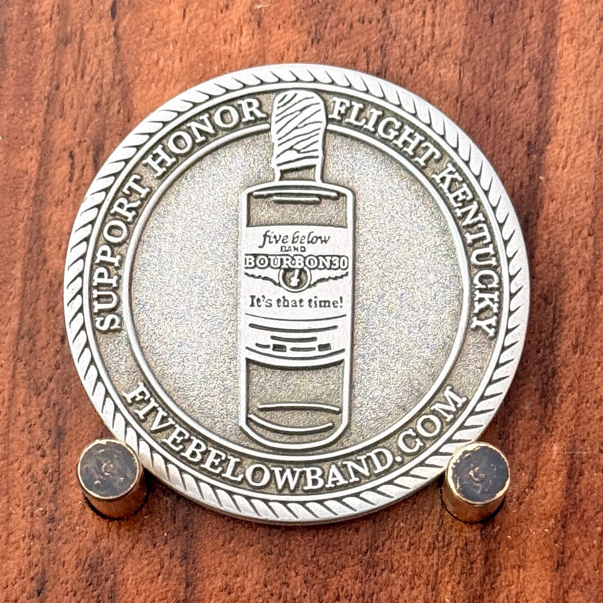 Five Below Band Flight Kentucky Bourbon Bottle Challenge Coin  W#26