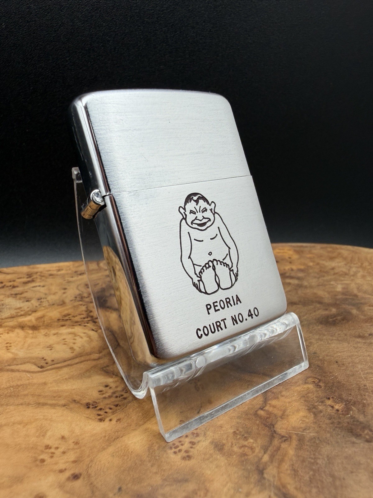 1948-49 Vintage 3- Barrel Zippo Lighter - Royal Order of Jesters ROJ - Peoria IL