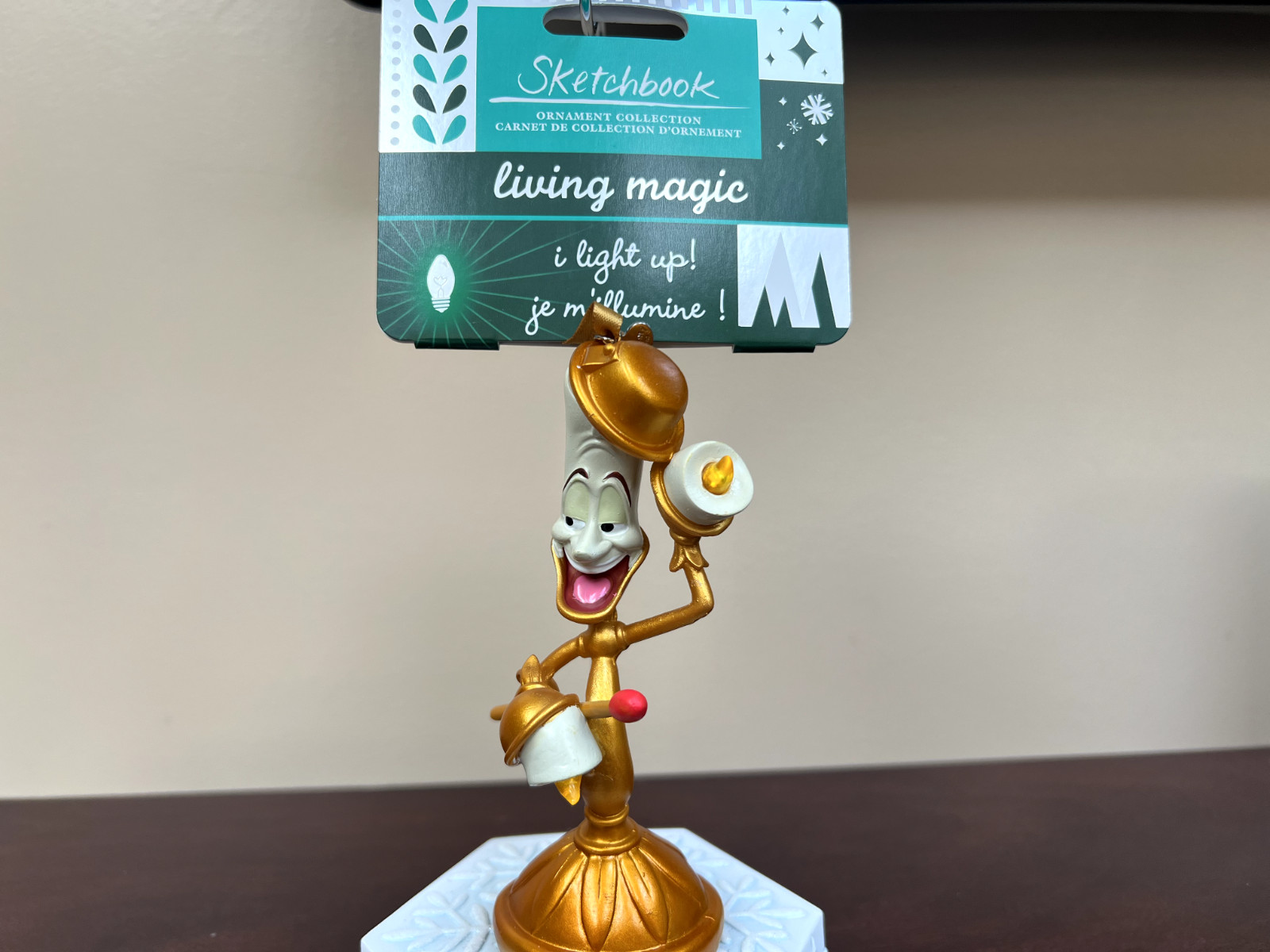 2018 Disney Store Sketchbook Ornament Lumiere Light Up