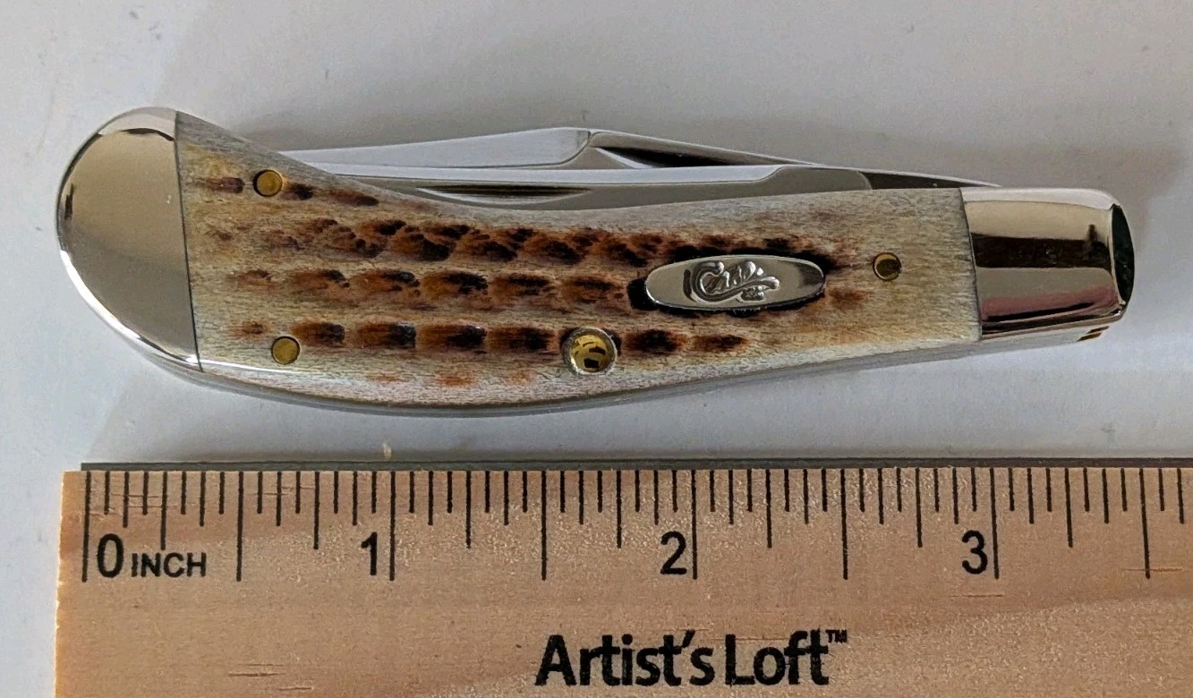 Case XX Small Saddlehorn Knife 2019 Burnt Pocket Worn Bone Bose Design AAA+ NR