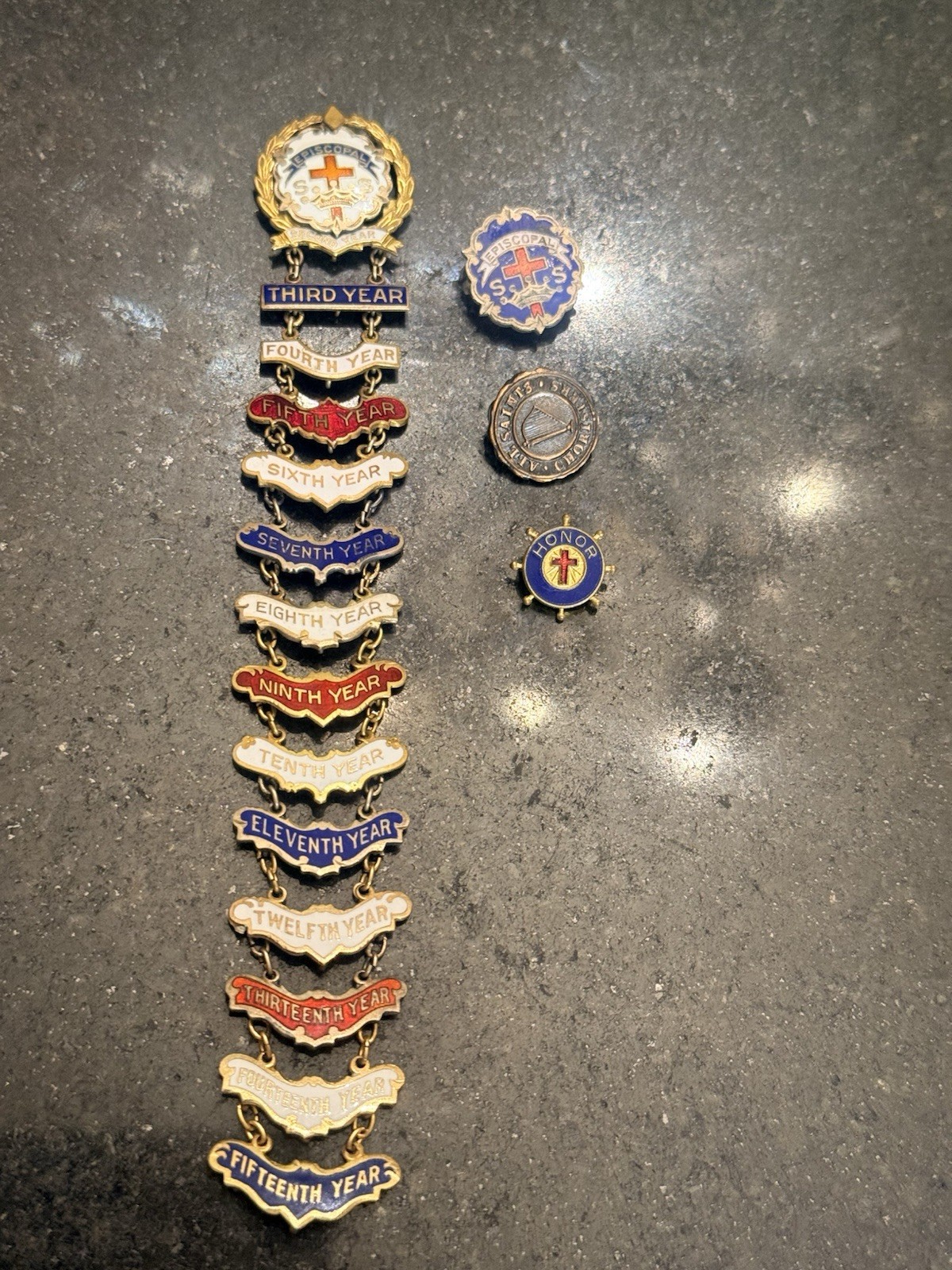 VTG Little’s Cross & Crown System Baptist Pins Enamel To 15 Year Plus More