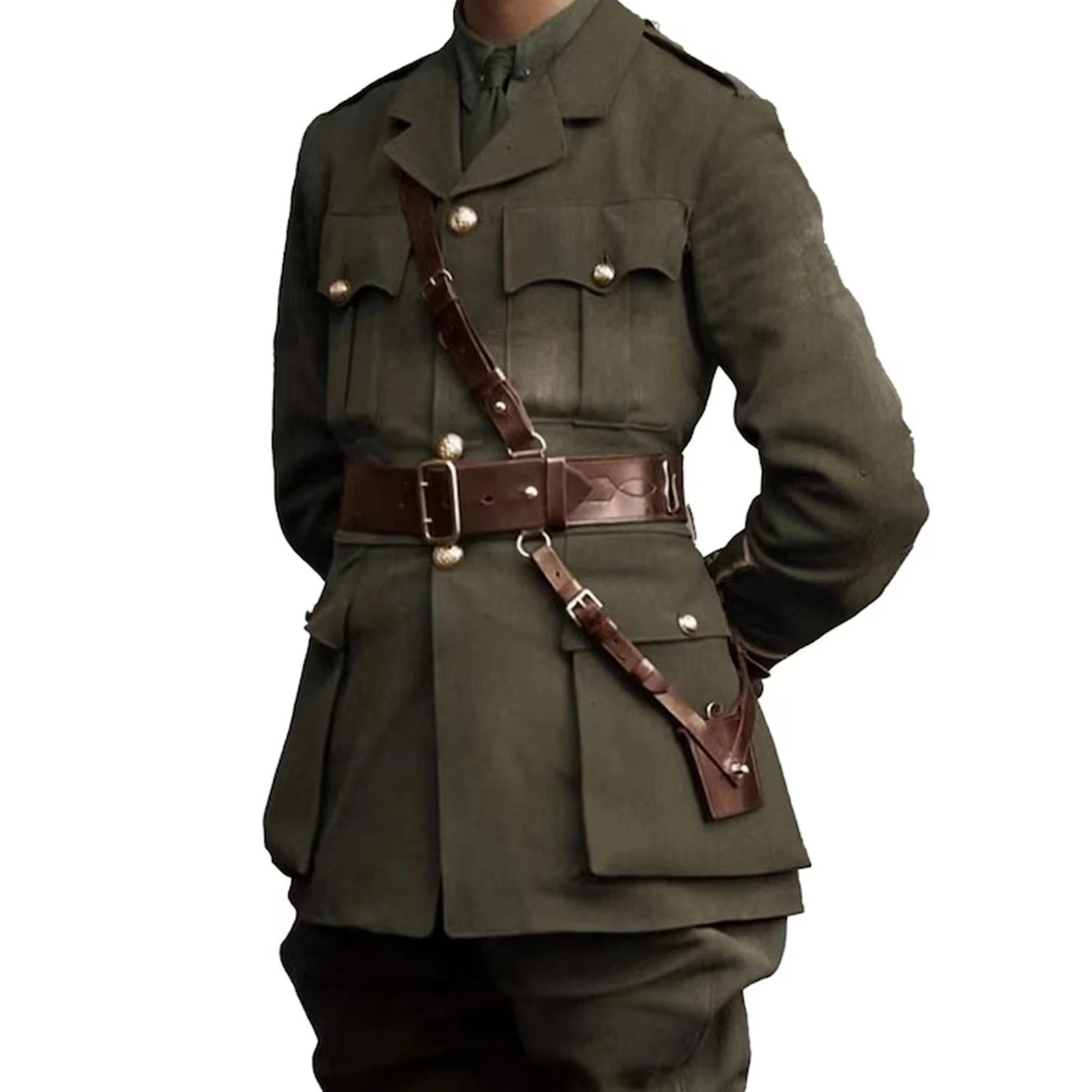Men's Olive Green Wool Royal Regiment Jacket 1900s War Uniform British Uniform