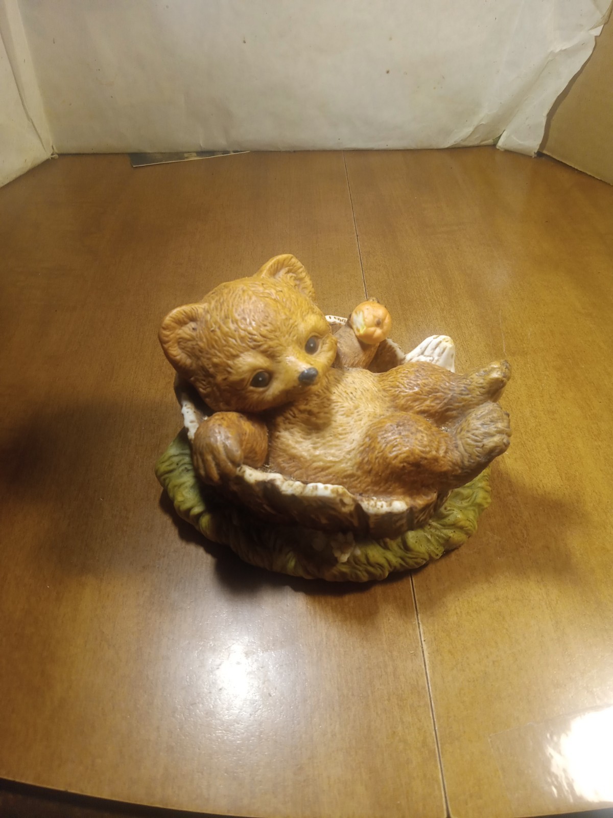 Vintage Homco 1986 Masterpiece Porcelain Baby Bear 4 1/2