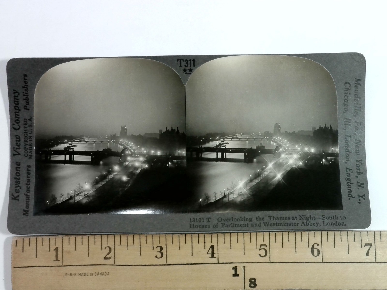 Houses of Parliament Stereoview Keystone View Co. 1904 London Thames