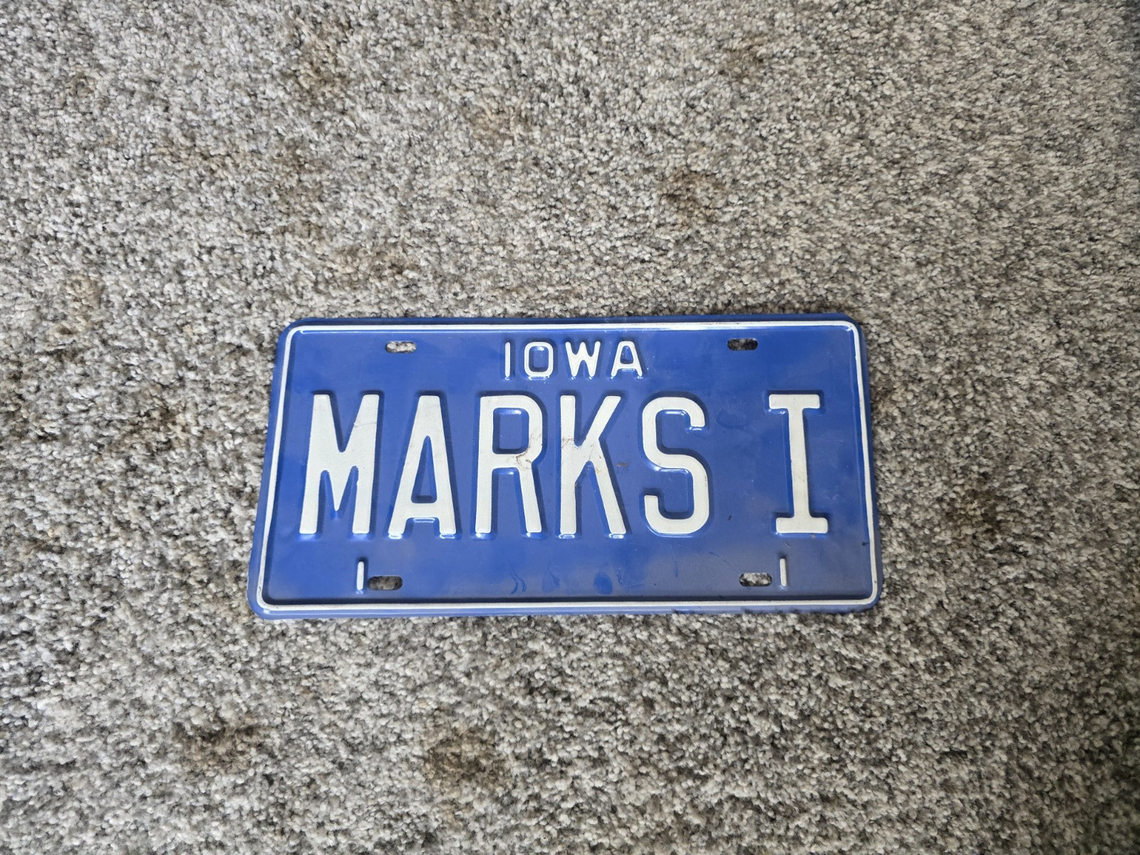 MARKS I Personal License Plate Iowa Blue NICE