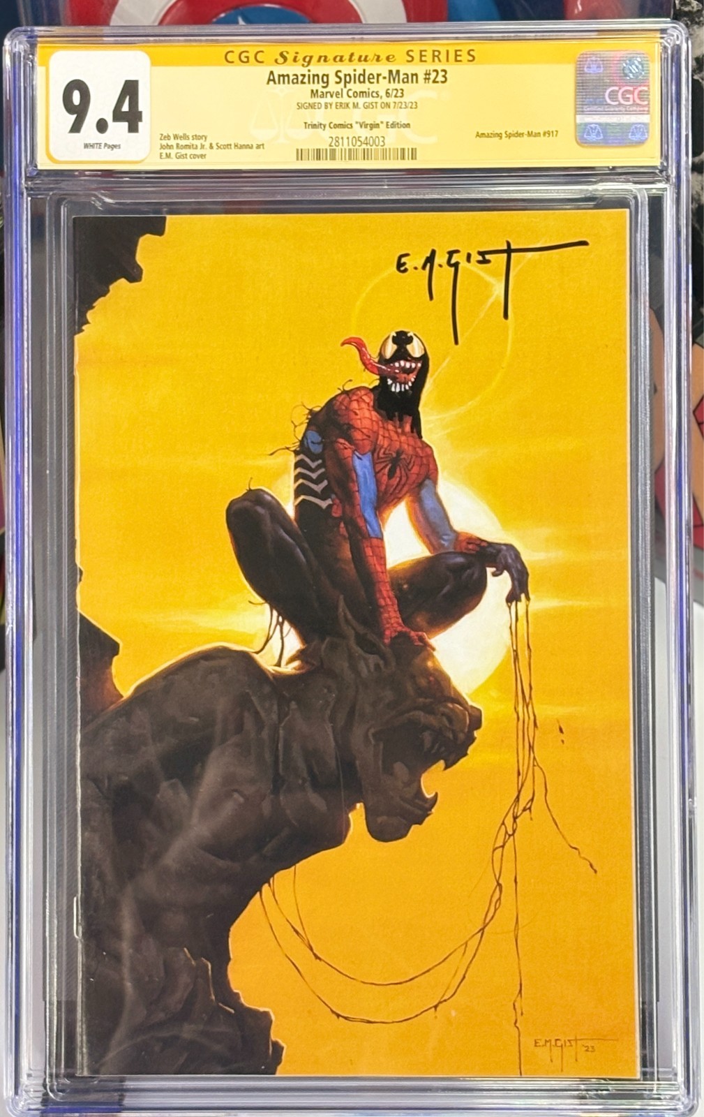 AMAZING SPIDER-MAN 23 CGC 9.4 SS 🔥 SIGNED E. M. GIST + VENOM REMARQUE VIRGIN 🔥