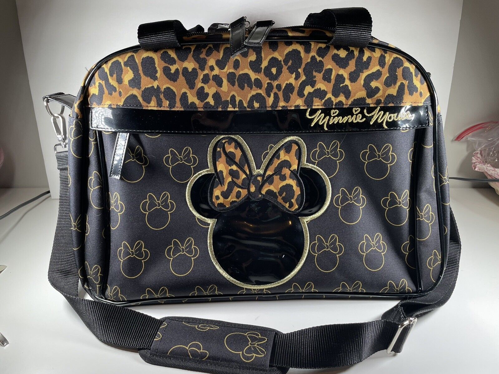 Loungefly Disney Minnie Mouse Weekender Bag Duffel Leopard Print