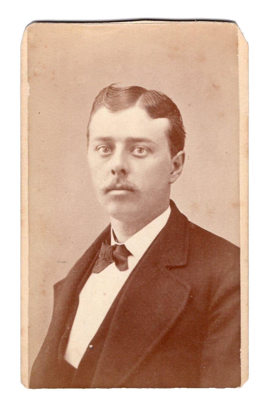 BOSTON MA 1870s 1880s Dapper Man Mustache Victorian No ID CDV by A. G. Alexander