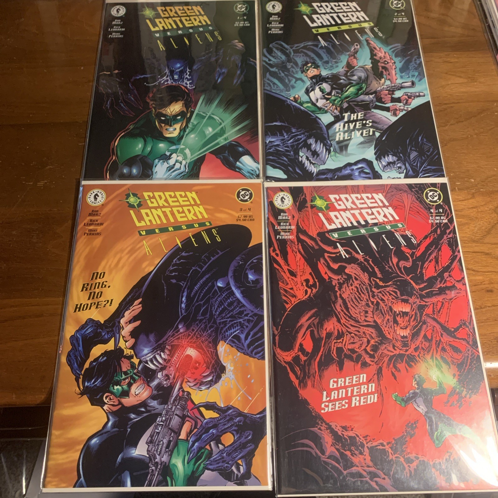 Green Lantern vs Aliens #1-4 Complete Set 2000 Dark Horse Comics Ron Marz