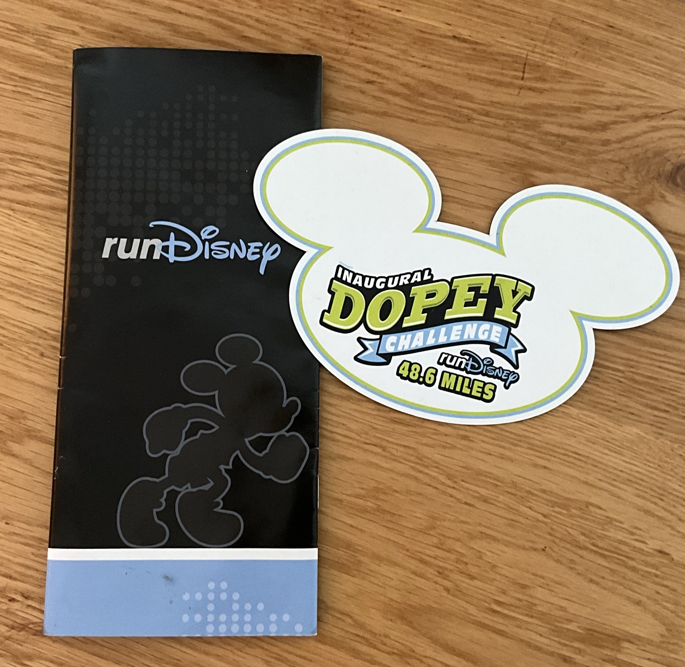 Inaugural Dopey Challenge 2014 Mickey Ear Sticker & runDisney 2014-2015  Booklet