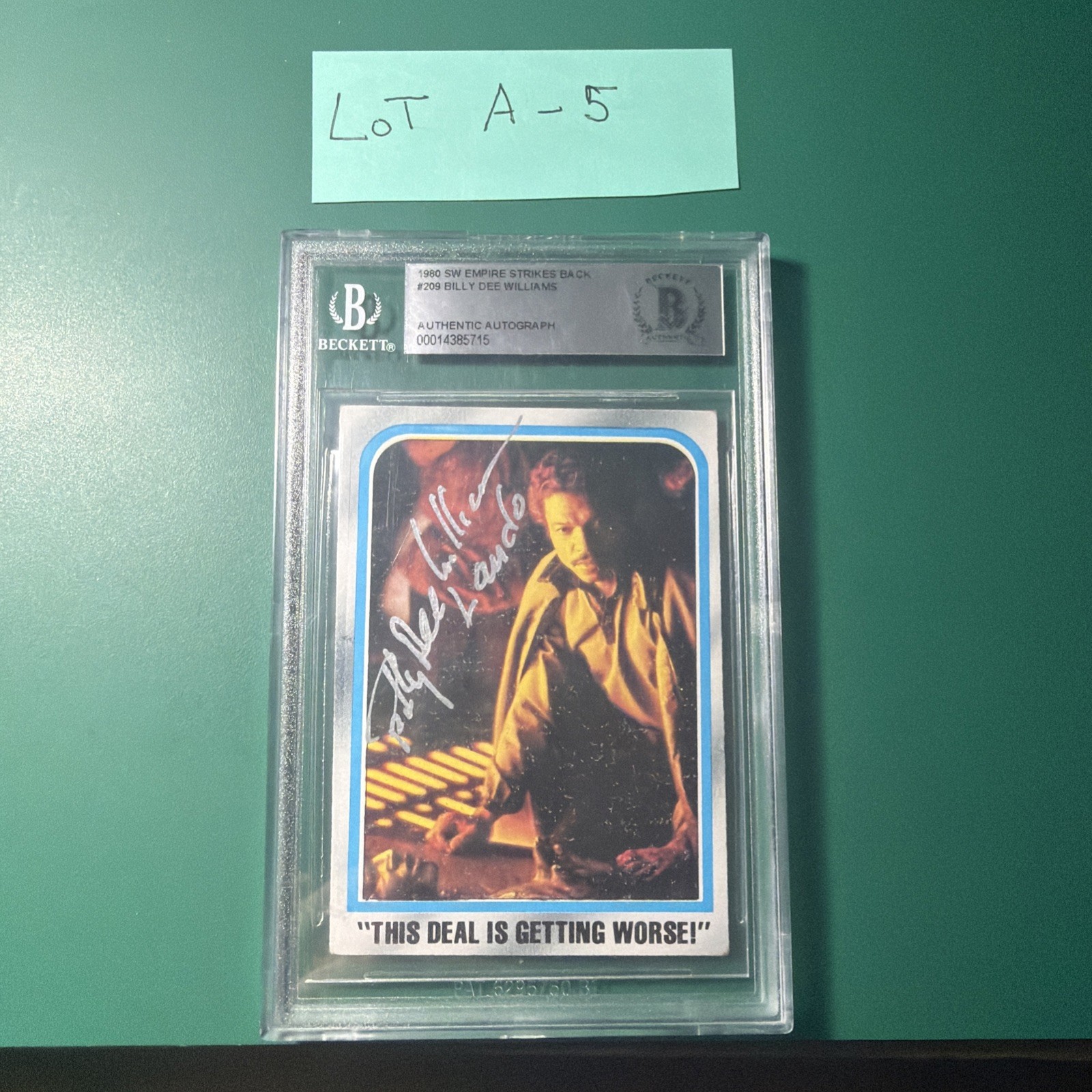Billy Dee Williams signed autograph Star Wars Lando 1980 ESB Card Beckett Cert.