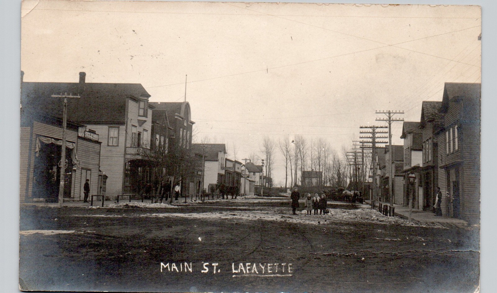 MAIN STREET lafayette mn c1910 postcard minnesota real photo rppc downtown