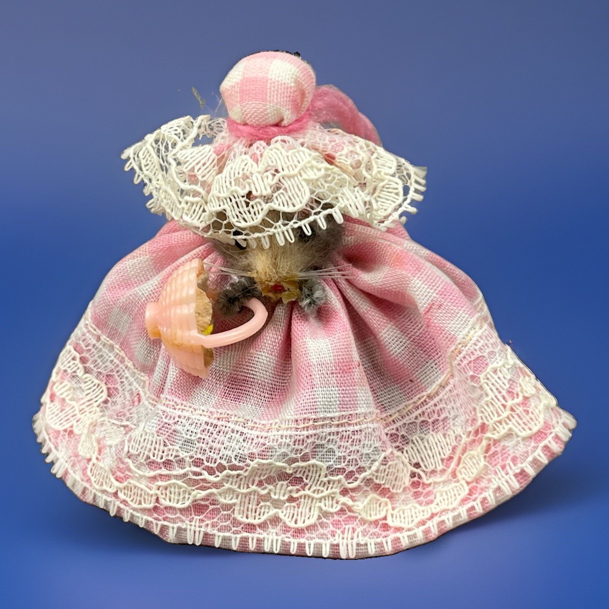 Vintage Mice Original Fur Toy West Germany Flower Girl Mouse Maiden Little Miss