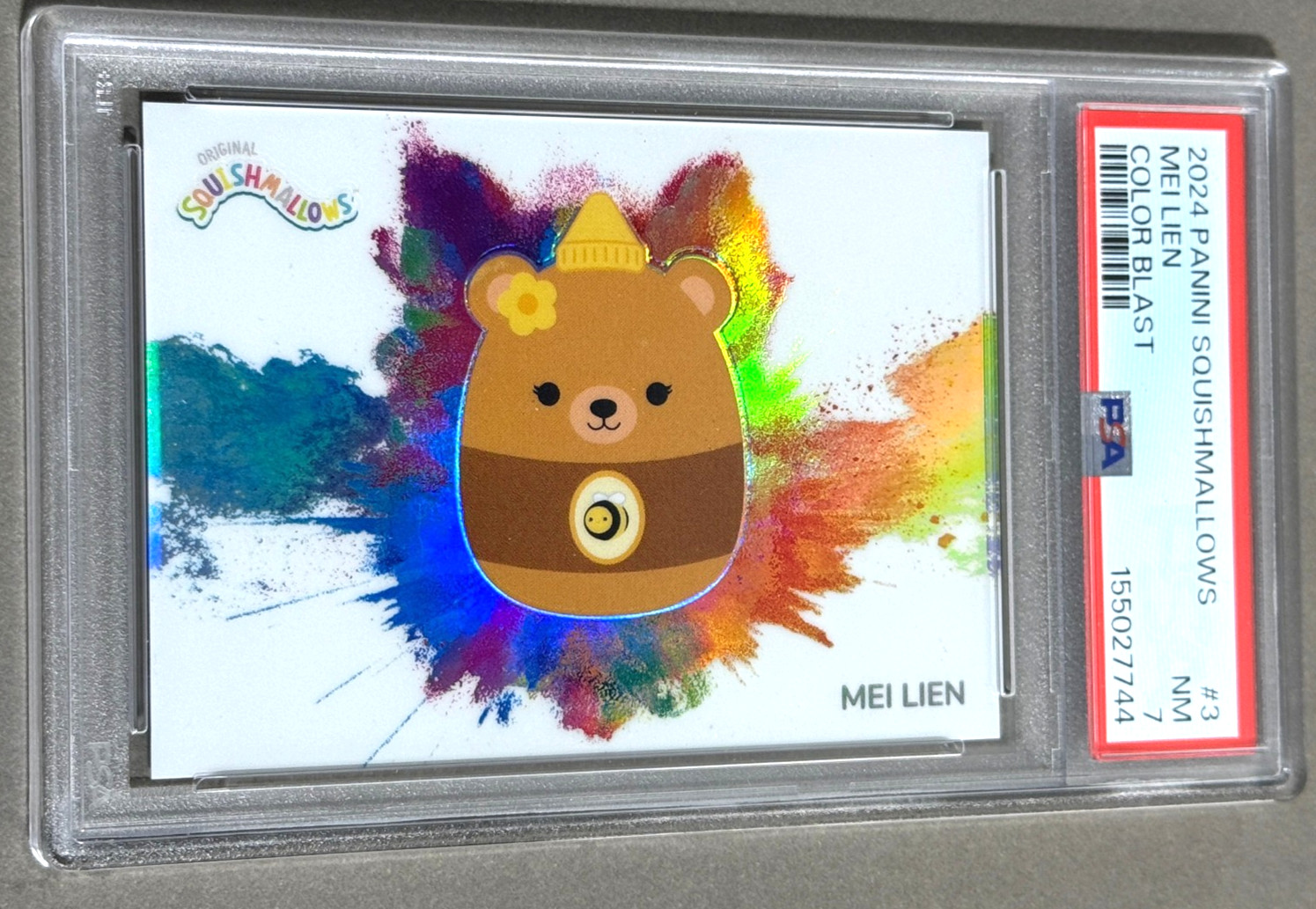 2024 Panini Squishmallows Mei Lien #3 Color Blast SSP Prizm PSA 7 NM
