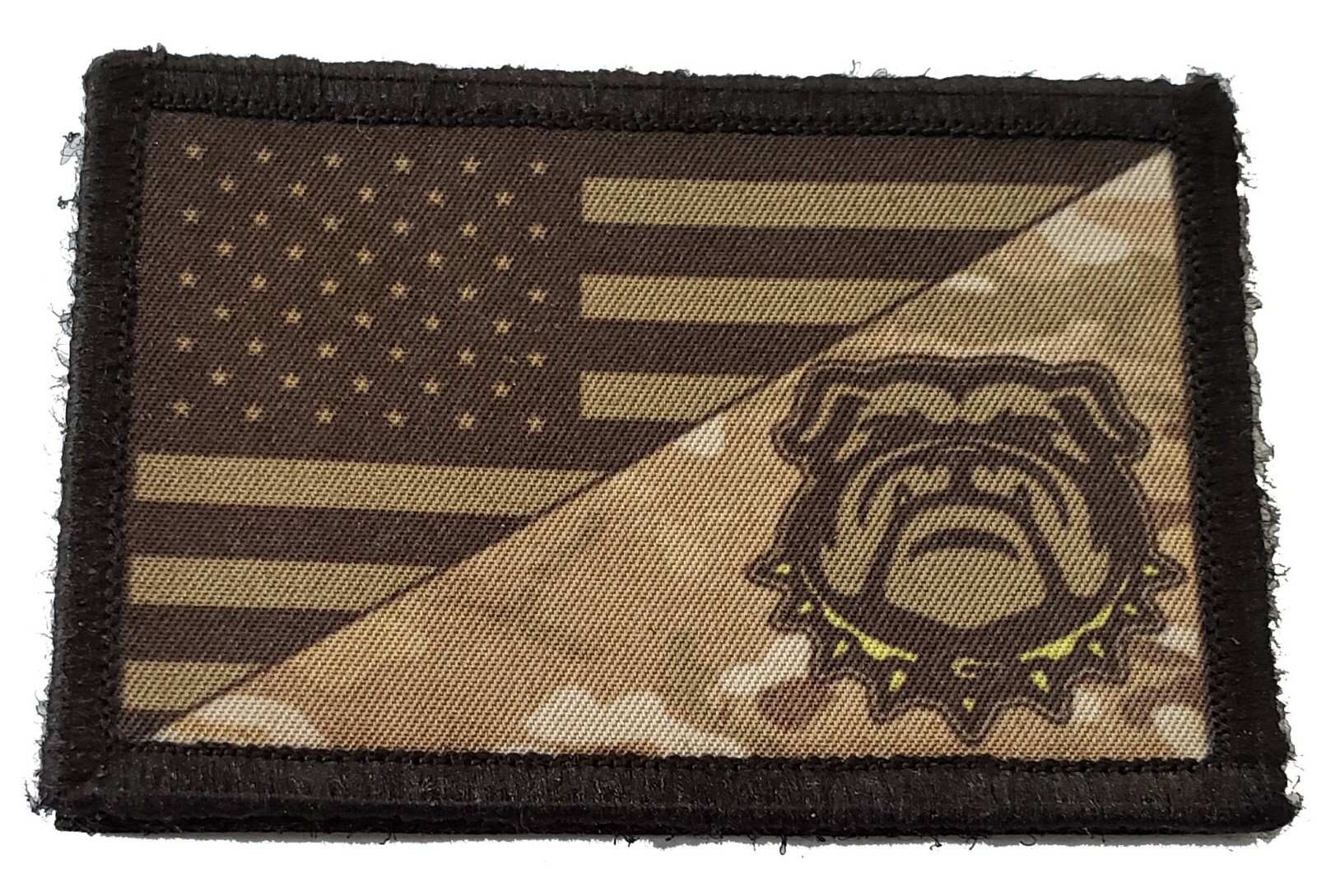 Subdued Multicam GA Bulldogs USA FLAG Morale Patch Tactical Military Army
