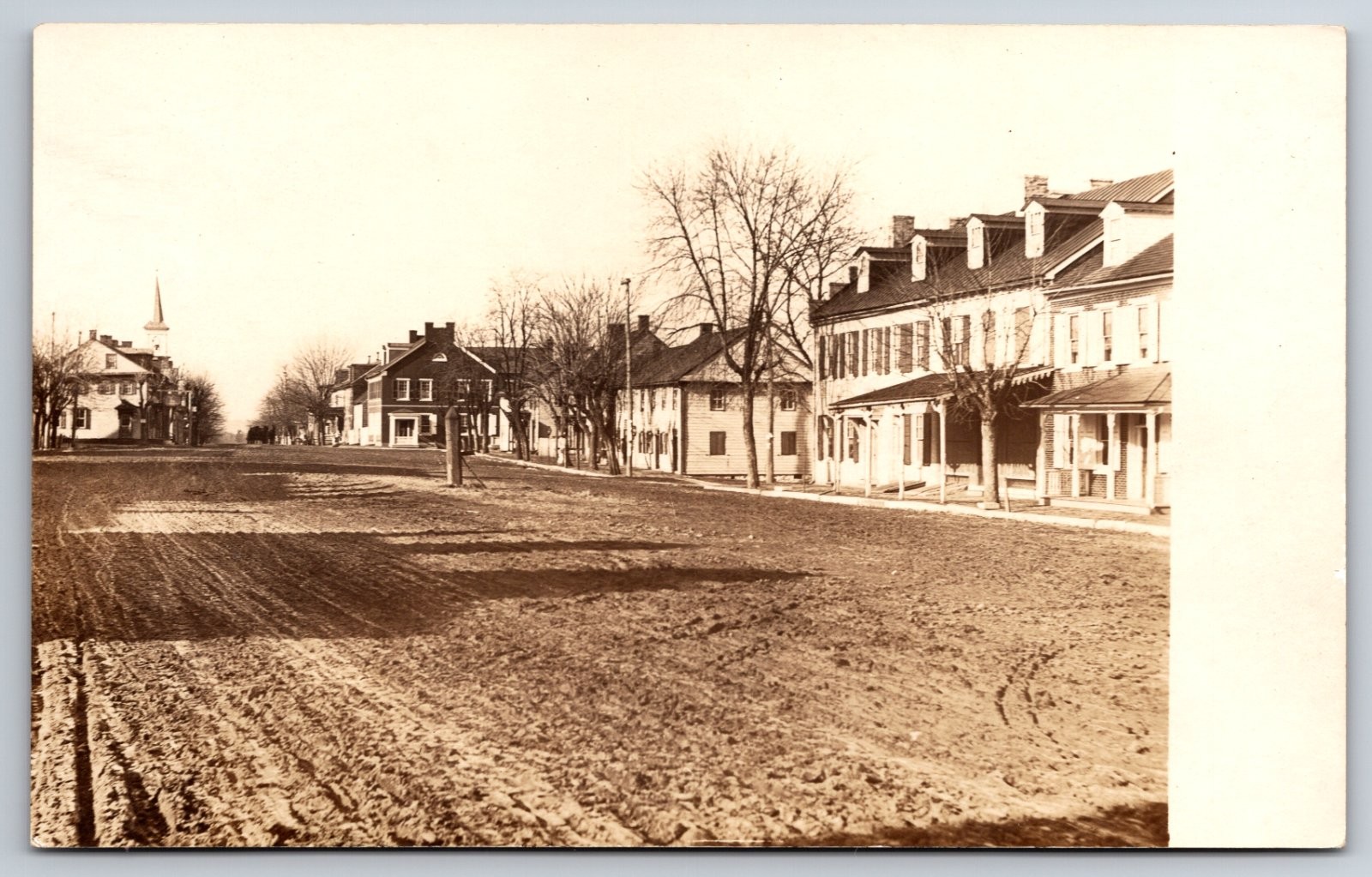 Jonestown Pennsylvania Market Square Reformed Church Street View Real Photo RPPC