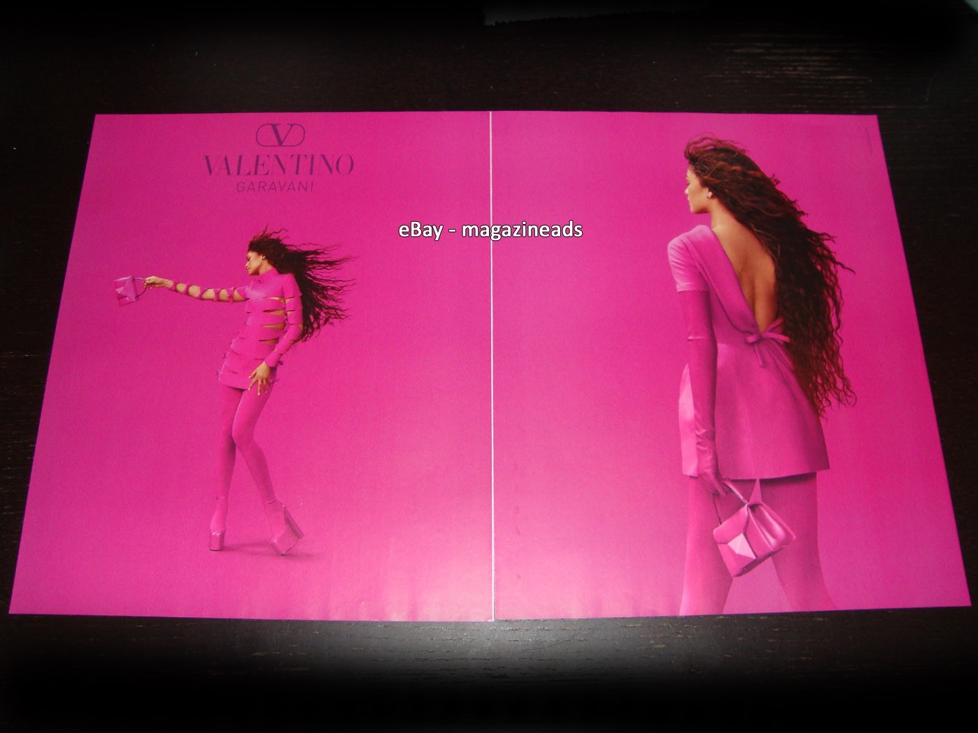 VALENTINO 2-Page PRINT AD Fall 2022 PINK PP Zendaya BEAUTIFUL GIRL