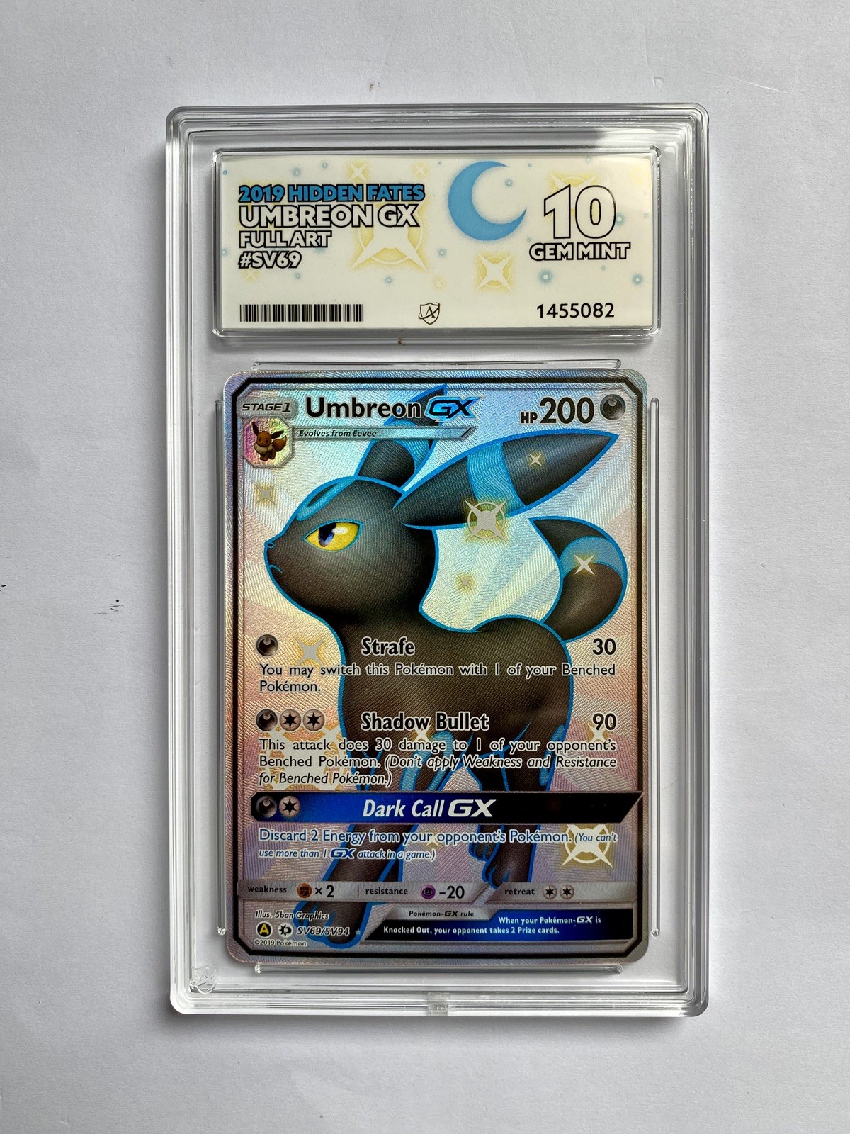 Umbreon GX - SV69/SV94 Hidden Fates - Ace 10 Gem Mint (Perfect Subgrades)