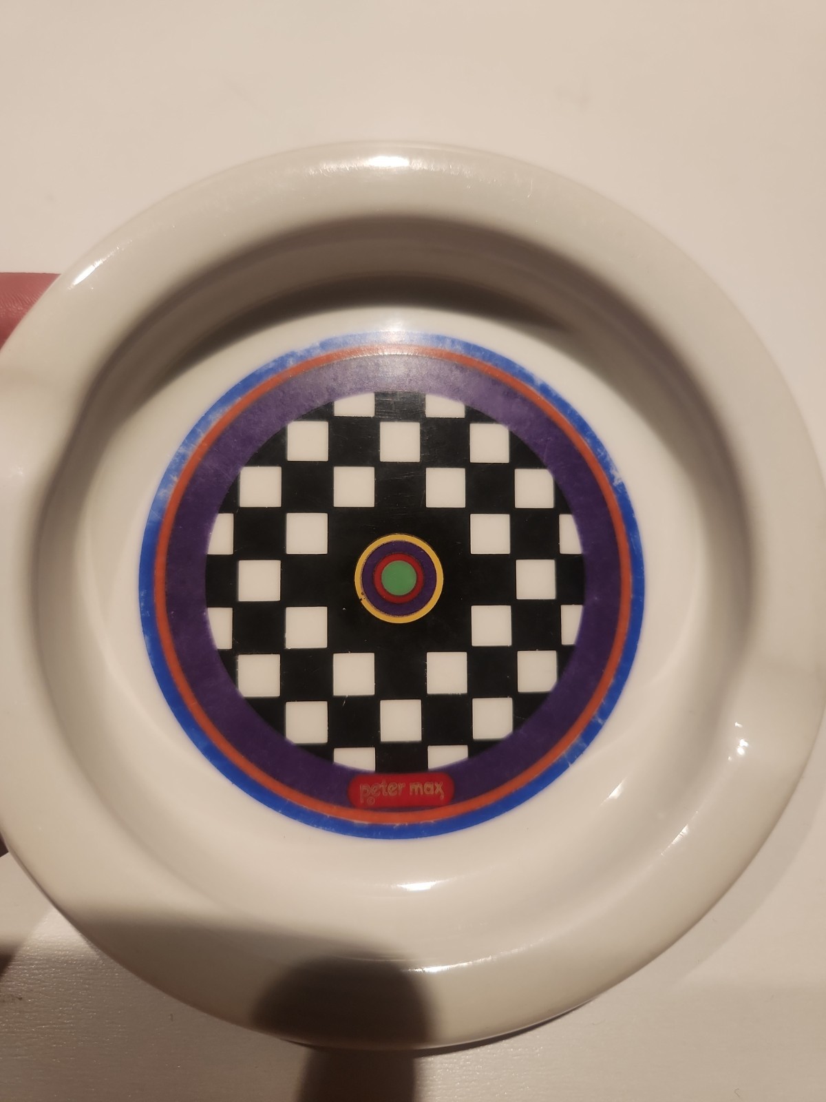 Vintage 1960s Peter Max Opticon Ceramic Ashtray Iroquois China Pop Art 5\