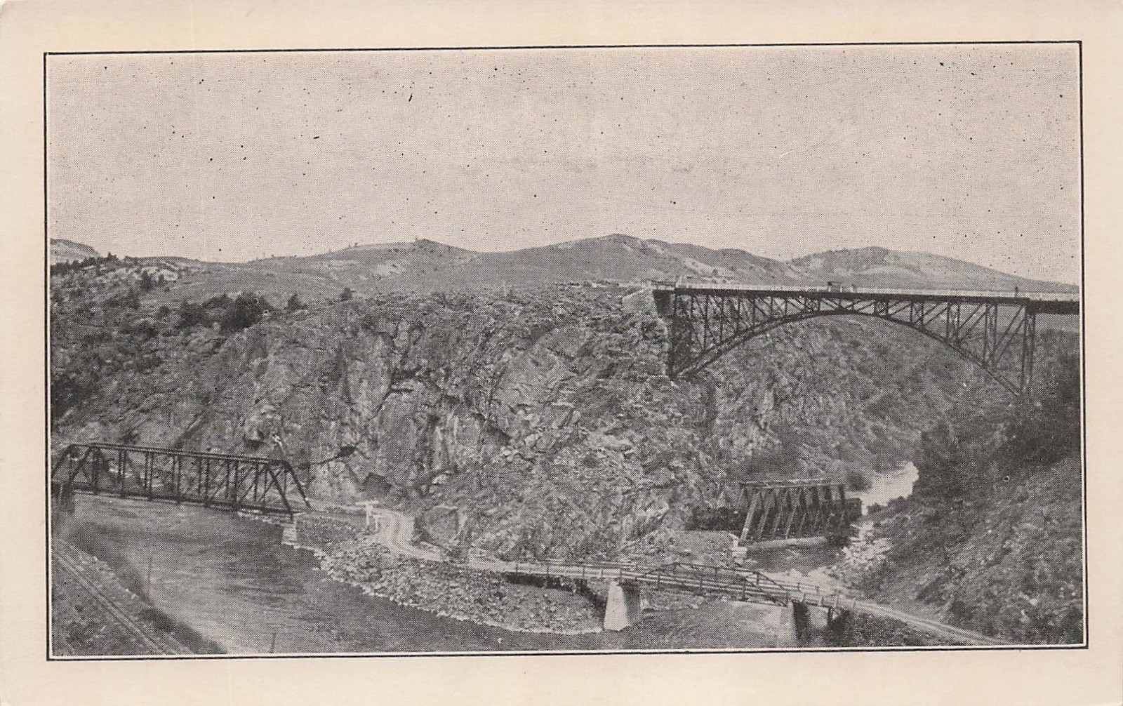 Denver Rio Grande Railroad Train Bridge Gunnison Colorado Sapinero Postcard J37