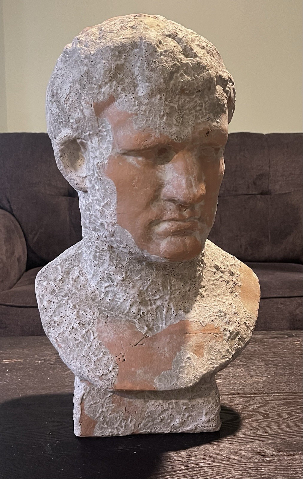 19th Century Marcus Agrippa Terracotta Bust.  Circa 1890’s Grand Tour Era