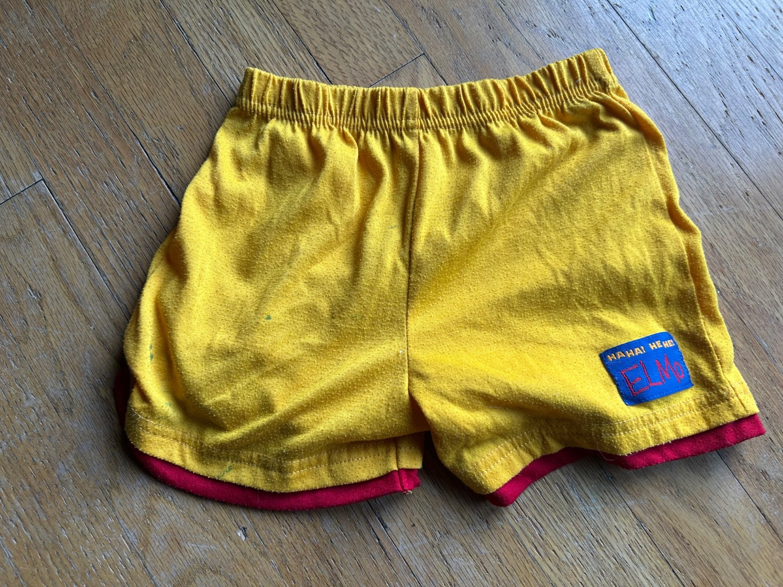 Vintage Sesame Street ELMO “Ha Ha He He”  Pull On Elastic Yellow Shorts Size 3T