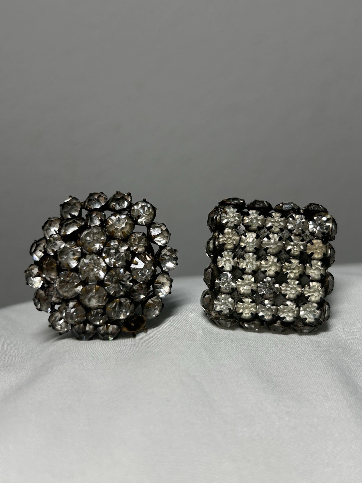 Antique Early 1900\'s Clear Rhinestone Hatpin Lot Of 2 ~ Merry Widow 12” & 9\