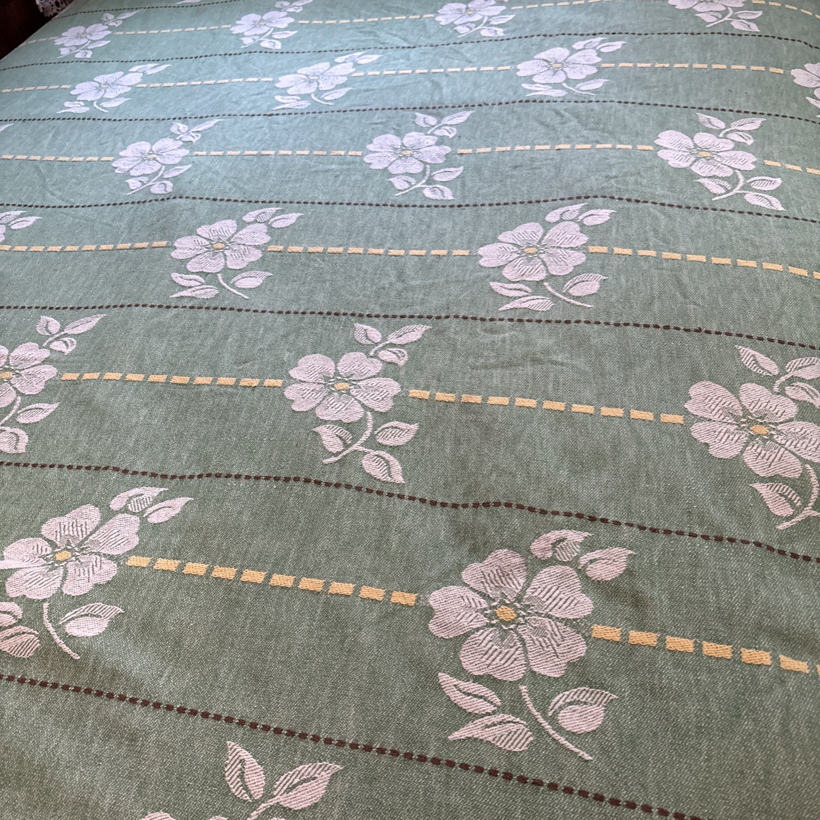 Vintage Cotton Camp Blanket - Dogwood Flowers - 92” X 86”