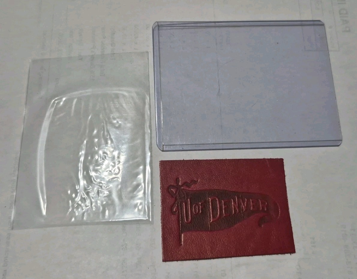 c1910s L20 Tobacco / Cigarette Leather UNIVERSITY OF DENVER c1910s L20 Tobacco / Cigarette Leather UNIVERSITY OF DENVER