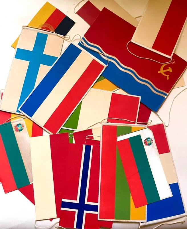 vintage pennants lot flags