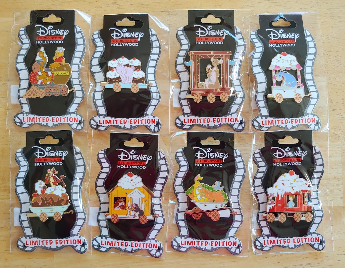 Disney DSF DSSH Winnie the Pooh Ice Cream Train 8 Pin Set LE400 Eeyore Piglet Disney DSF DSSH Winnie the Pooh Ice Cream Train 8 Pin Set LE400 Eeyore Piglet