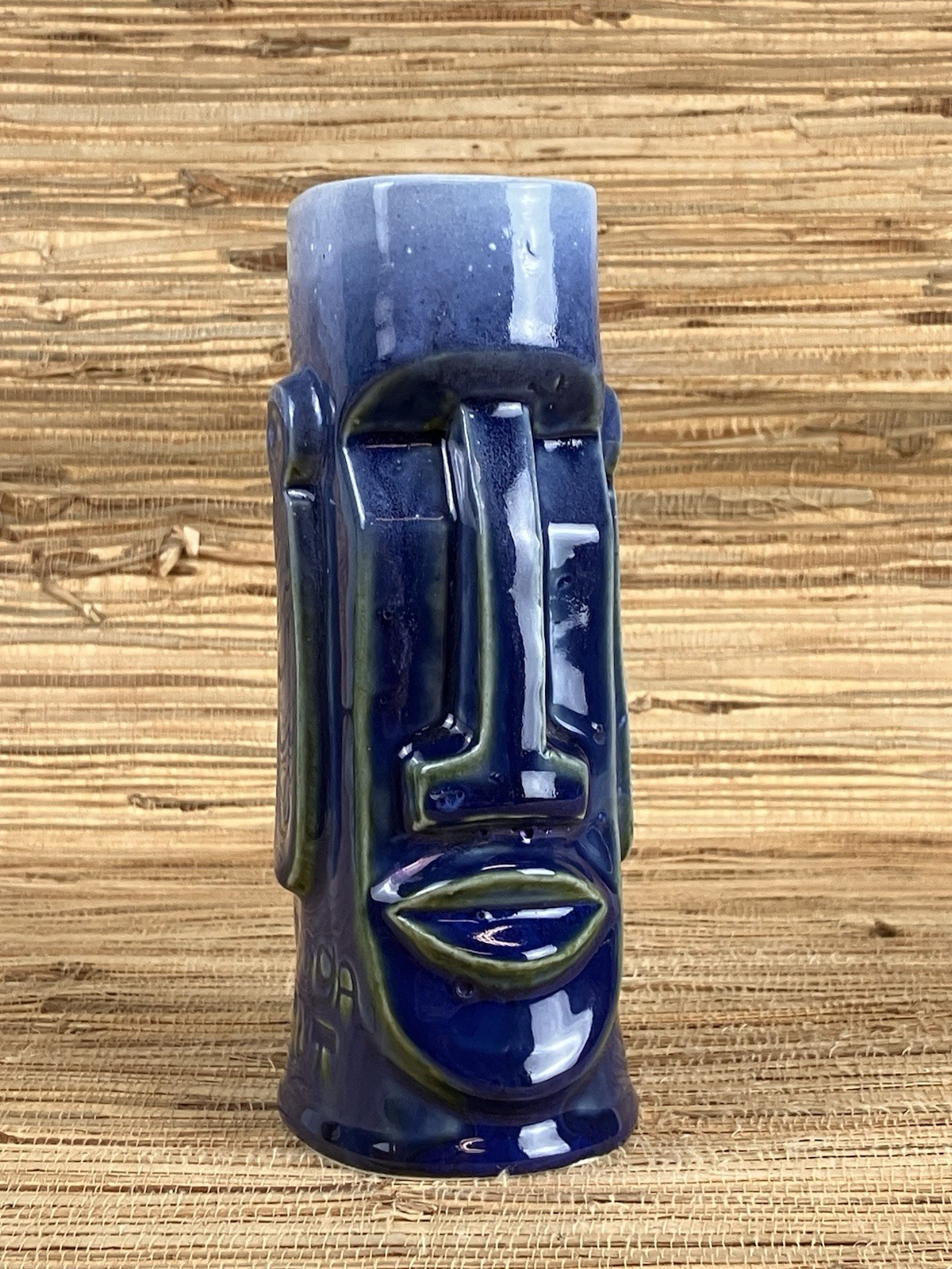 Ole 2 Face Tiki Mug Tonga Hut Palm Springs Eekum Bookum 3rd ED Blue 7\