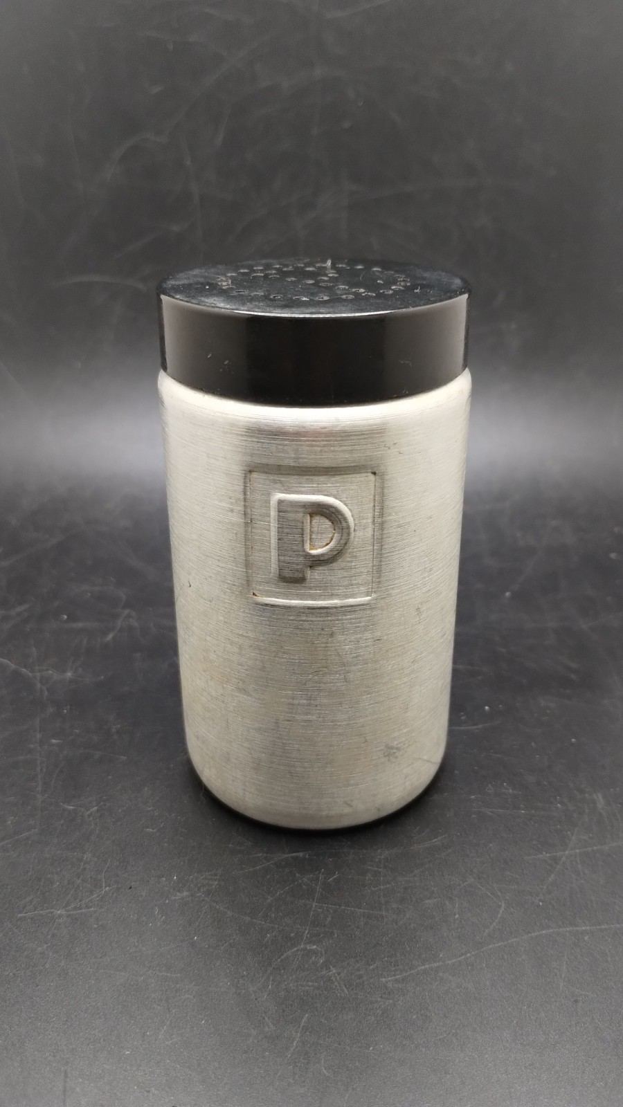 Vintage Mid Century Spun Aluminum Pepper Shaker Replacement Shaker