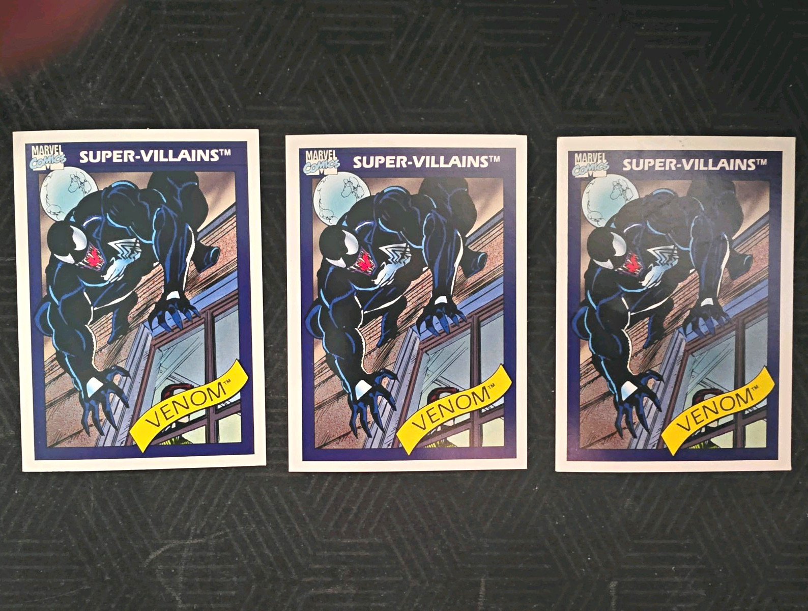 (3) 1990 1991 Marvel Universe Venom Eddie Brock Card #73 Lot MCU