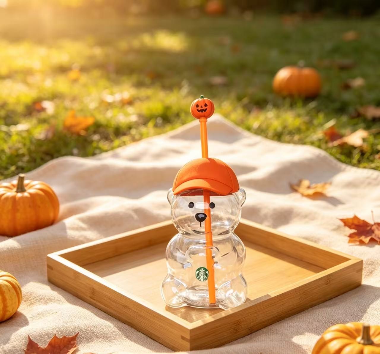 LUXURY NEW Halloween Starbucks Bearista Bear Cup Tumblers &Pumpkin  Baseball Cap