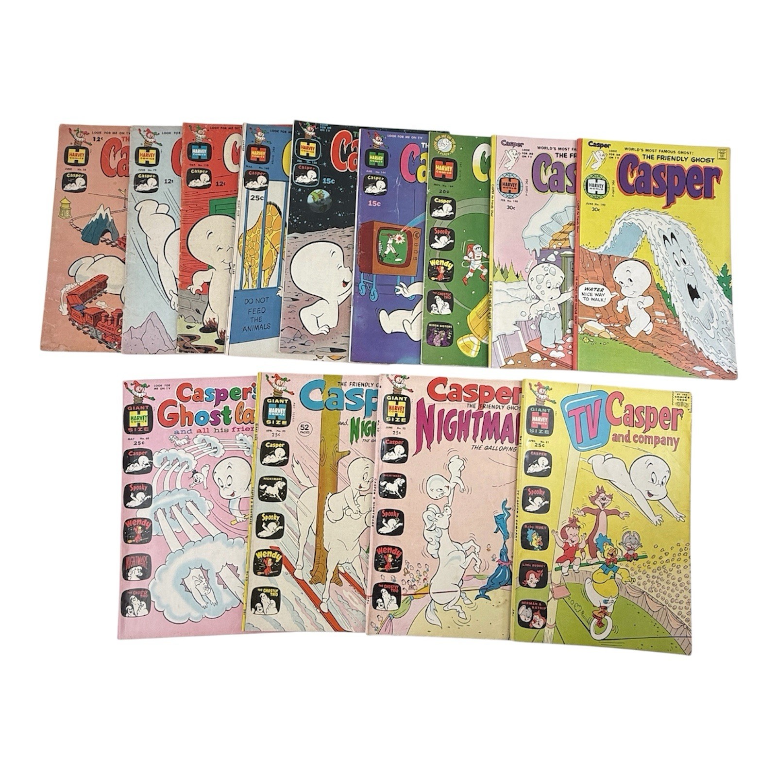 Casper The Friendly Ghost Comic Lot of 13 Harvey Comics Vintage 1963-1977