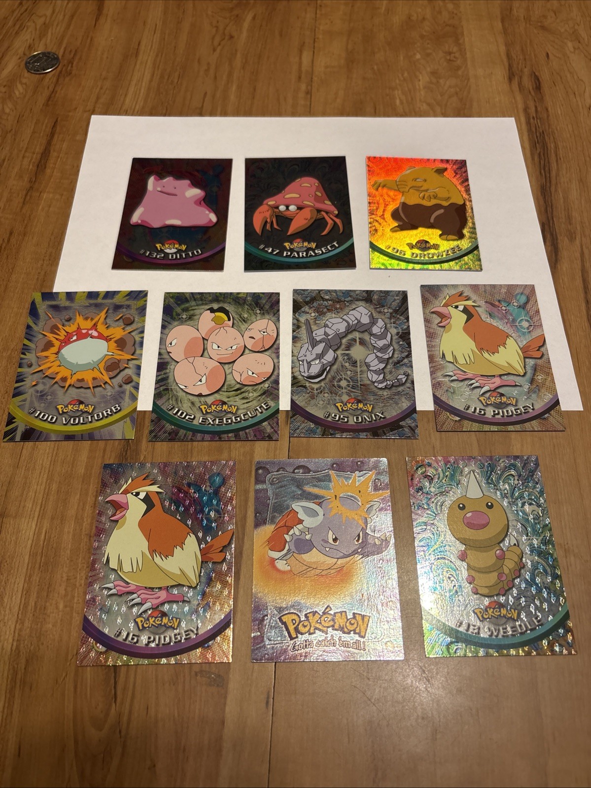 Topps 2000 Pokémon Lot Of 10 Silver Foil Holo TV Animation Nm Rare