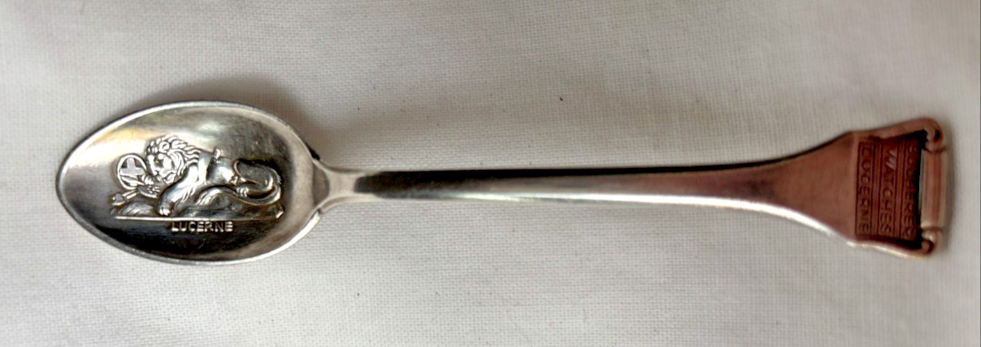 Vintage Rolex Bucherer Watches Lucerne B100 12 Souvenir Spoon Collectible 4\